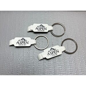Set of 3 Aspen Edge Beer Bottle Opener Keychain White Mountain Logo Drive Sober‎